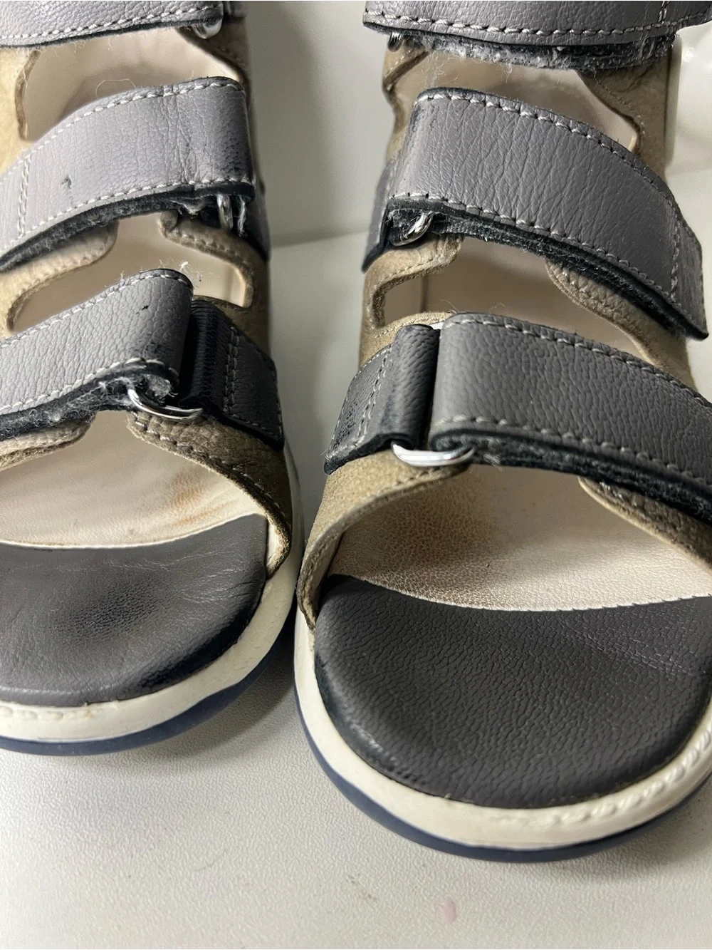 Kids Open-Toe Orthopedic Sandals in Olive with Black Straps - Picture 6 of 14